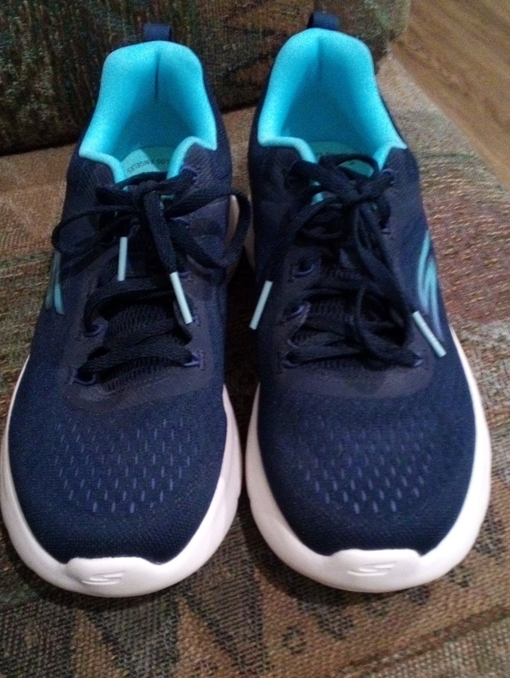 Skechers Navy Athletic Sneakers with Teal Lining
